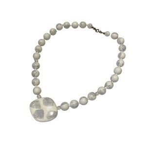Cadoro White Howlite Gemstone Statement Necklace